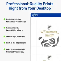 Avery Hexagon Business Cards, 2-1/2" x 2-9/10", Matte White, 300 Total