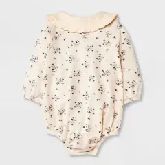Grayson Collective Baby Girls' Collared Gauze Bubble Romper - Off-White