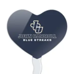 John Carroll University Blue Streaks Logo Heart Love Cupcake Picks Toppers Decoration Set of 6