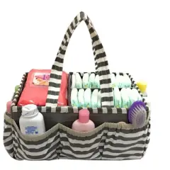 Bacati - Pin Stripes Gray Storage Caddy