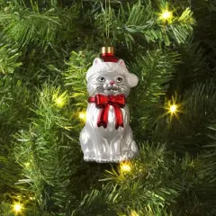 Christmas Glass Cat Santa Hat Ornament - Wondershop&trade;