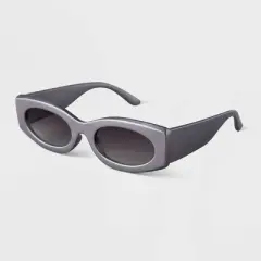 Women's Angular Oval Sunglasses - A New Day&trade; Silver