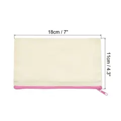 Unique Bargains Canvas Makeup Pencil Organizing Zip Pouches 4 Pcs