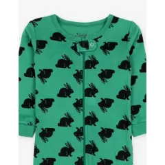 Leveret Footed Sleeper Cotton Easter Pajamas