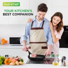 NutriChef 17-Pcs Non-Stick Kitchen Cookware Set - Pots and Pans, Stackable, Space-Saving Design, Induction Base, Black