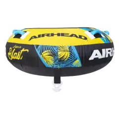 Airhead Blast Single Rider Towable with 4 Neoprene Covered Handles and Self Draining Floor - Yellow