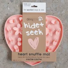 Dexypaws Enrichment Snuffle Mat: Blush Pink Heart - Textured Dog Feeding Pad