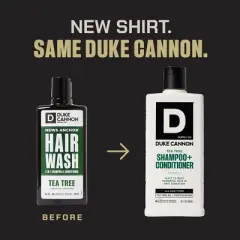 Duke Cannon Supply Co. Men's Shampoo and Conditioner Hair Wash - Tea Tree - 14 fl oz
