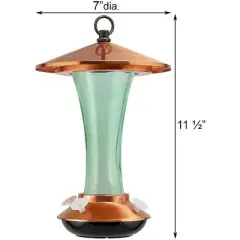 Woodlink Audubon Mid-Century Coppertop Hummingbird Feeder With Hidden Ant Moat - 16 Oz