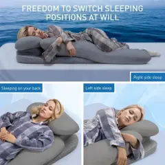 Acoinel H-Shaped 3-in-1 Side Sleeper Pillow, Ergonomic Support for Neck/Back/Shoulders, White