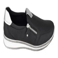 GC Shoes Sixty Perforated Zipper Slip On Sneakers