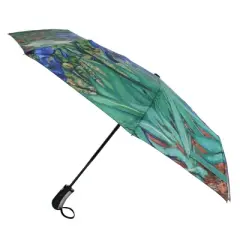 CTM Women's Van Gogh Irises Auto Open Compact Umbrella