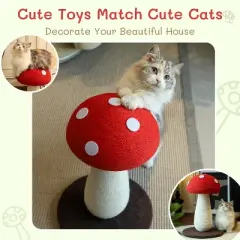 Extra Large Vertical Sisal Mushroom Shaped Cat Scratcher, Cat Scratching Table, Cat Scratching Board Cat Interactive Cute Mushroom Scratching Board