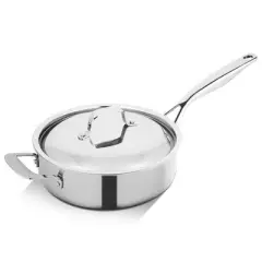 NutriChef 3.4-quart Saut&eacute; W/ Lid Stainless Steel Stain-Resistant Kitchen Cookware W/ Satin Interior