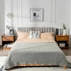 Costway Set of 2 Nightstand End Side Table Storage Cabinet w/ Drawer Home Office