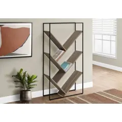 60.25" 5 Shelf Slanted Mix Material Bookcase - EveryRoom