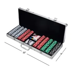 Trademark Poker Recreational Poker Set With 500 Chips, 2 Decks, and Aluminum Case