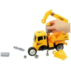Insten 115 Pieces Take Apart Friction Power Construction Trucks with Crane & Excavator for Kids