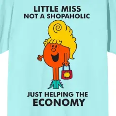 Mr. Men And Little Miss Meme Little Miss Shopaholic Crew Neck Short Sleeve Celadon Women's T-shirt