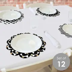 Big Dot of Happiness Adult Happy Birthday - Gold - Birthday Party Round Table Decorations - Paper Chargers - Place Setting For 12