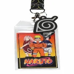 Naruto Classic ID Badge Holder Lanyard w/ Rubber Pendant And Collectible Sticker