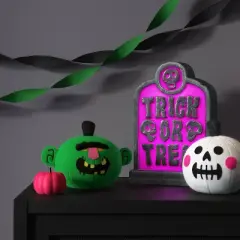 12" Lit Trick or Treat Blow Mold Halloween Decorative Prop Purple - Hyde and EEK! Boutique&trade;