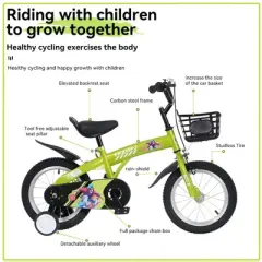 KWPZQEB Kids Bike Freestyle Training Free Balance to Pedal Easy Learning Bicycle for 5-10, Child Bicycles With Removable Training Wheels,Training Bike