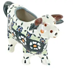 Blue Rose Polish Pottery 413 Wiza Cow creamer