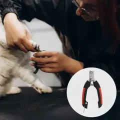 Unique Bargains Durable Pet Nail Clippers with File Red Black 1 Set