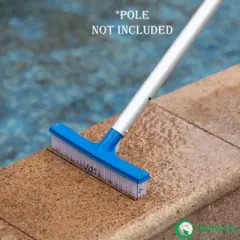 Quickway Imports 10-inch Poly Bristle Brush Head Designed to Clean Walls Floors Steps & Corners for Effective Pool Cleaning and Maintenance