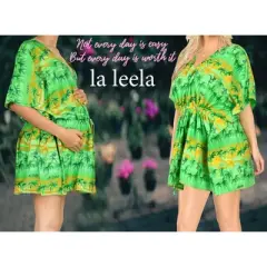 HAPPY BAY Women's Beachwear Swimsuit Coverups for Women Summer Swim Beach Dress Cover Ups for Swimwear Women Bathing Suit Cover-up 3X-4X Green,Tree