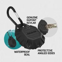 Pelican Marine Waterproof AirTag Case with Carabiner - Black
