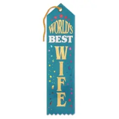 Beistle World's Best Wife Award Ribbon, 2" x 8", (6/Pkg) Multicolored