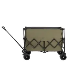 Foldable Steel Wagon Carts With All-Terrain Wheels And Drink Holders,Outdoor Utility Wagon For Camping Shopping Sports Fishing -The Pop Home