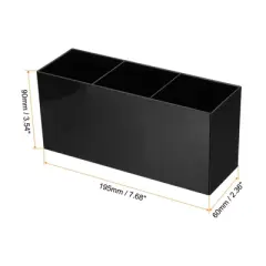 Unique Bargains Office Desk 3 Compartments Acrylic Pen Pencil Holder