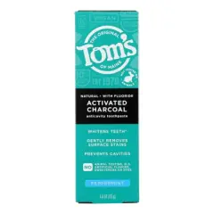 Tom's Of Maine Activated Charcoal Anti-Cavity Toothpaste Peppermint - Case of 6/4 oz