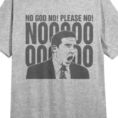 The Office No God No Crew Neck Short Sleeve Athletic Heather Women's Night Shirt