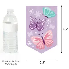 Big Dot of Happiness Beautiful Butterfly - Floral Baby Shower Bunting Banner - Party Decorations - Welcome Baby