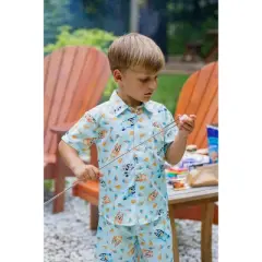 Bluey Bingo Muffin Hawaiian Button Down Shirt and Shorts Toddler to Big Kid