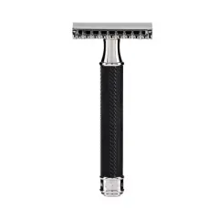 M&Uuml;HLE TRADITIONAL Black/Chrome Safety Razor (Open Comb)