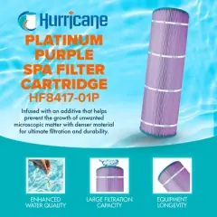 Hurricane 2 Pack HF8417-01P Platinum Purple Pool Filter Cartridge for PA175, Unicel C-8417, Filbur FC-1294, Hayward Star-Clear Plus C1750, C1900