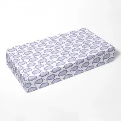 Bacati - Paisley Printed Purple Aqua Teal 100 percent Cotton Universal Baby US Standard Crib or Toddler Bed Fitted Sheet