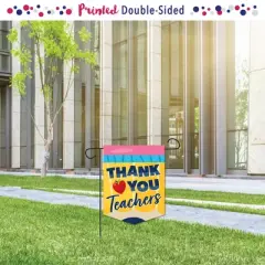 Big Dot of Happiness Thank You Teachers - Outdoor Home Decorations - Double-Sided Teacher Appreciation Garden Flag - 12 x 15.25 inches