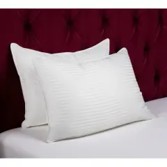 HomeRoots Set of Two Microfiber Down Alternative Medium Standard Size Bed Pillows