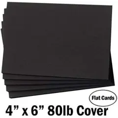 Hamilco Black Colored Cardstock Thick paper - Flat 4 x 6" Heavy Weight 80 lb Scrapbook Chalkboard Card Stock - 100 Pack