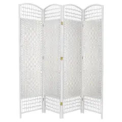 5 1/2 ft. Tall Fiber Weave Room Divider 4 Panels - Oriental Furniture