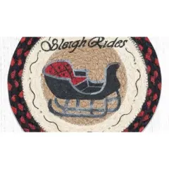 Earth Rugs Sleigh Rides Round Trivet &ndash; Rustic Holiday Kitchen Hot Pad 10"x10"