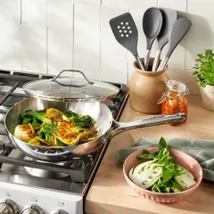 12" Stainless Steel Frypan with Cover Silver - Figmint&trade;