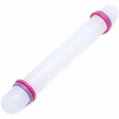 O'Creme Polyethylene Rolling Pin with Guide Rings, 9" Long x 7/8" Dia.