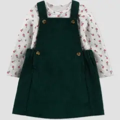 Carter's Just One You&reg;️ Baby Girls' Floral Top & Skirtall Set - Dark Green/Gray